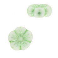 Czech Blumenperle 9mm White soft green 03000/54322